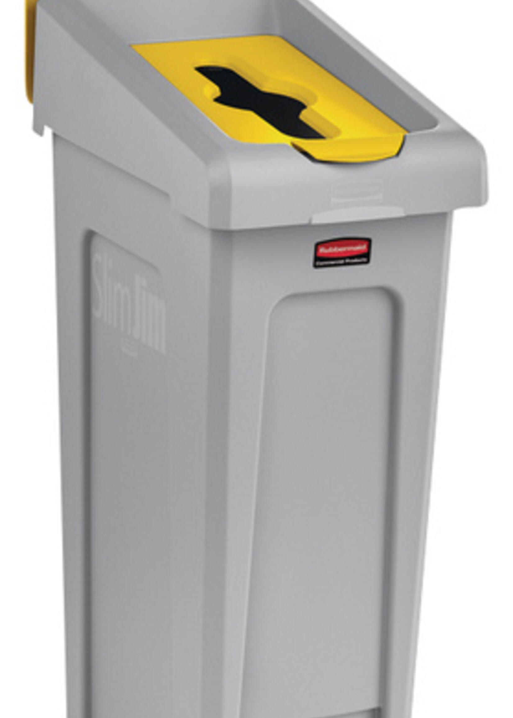 Rubbermaid Deksel Rubbermaid Slim Jim Recyclestation inwerpopening voor gemengde recycling geel