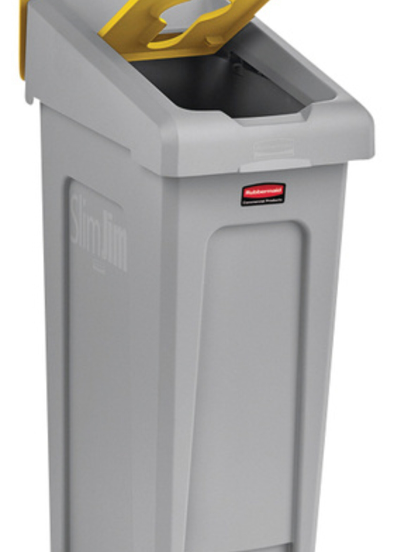 Rubbermaid Deksel Rubbermaid Slim Jim Recyclestation inwerpopening voor gemengde recycling geel