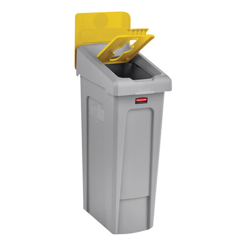 Rubbermaid Insert Couvercle Rubbermaid pour Station de reyclage Slim JIm déchets mixtes jaune