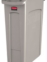 Rubbermaid Afvalbak Rubbermaid Slim Jim Vented met luchtsleuven 60liter beige
