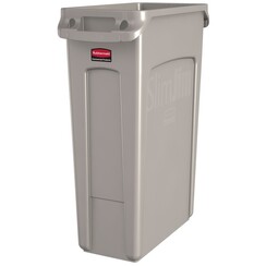 Afvalbak Rubbermaid Slim Jim Vented met luchtsleuven 60liter beige