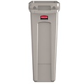 Rubbermaid Afvalbak Rubbermaid Slim Jim Vented met luchtsleuven 60liter beige
