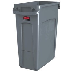 Afvalbak Rubbermaid Slim Jim Vented met luchtsleuven 60liter grijs