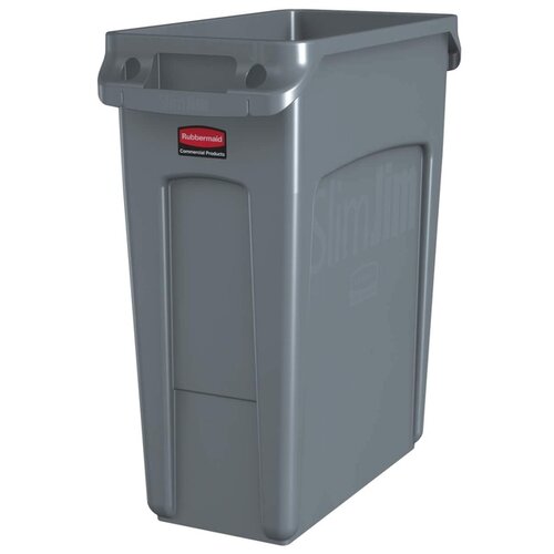 Rubbermaid Afvalbak Rubbermaid Slim Jim Vented met luchtsleuven 60liter grijs