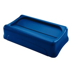 Deksel Rubbermaid Slim Jim Vented gesloten met swingsysteem blauw