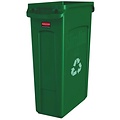 Rubbermaid Afvalbak Rubbermaid Slim Jim Vented met luchtsleuven 87liter groen