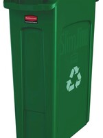 Rubbermaid Afvalbak Rubbermaid Slim Jim Vented met luchtsleuven 87liter groen
