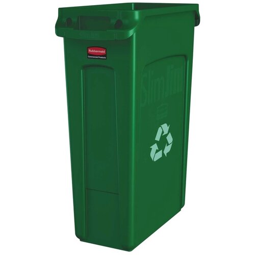 Rubbermaid Afvalbak Rubbermaid Slim Jim Vented met luchtsleuven 87liter groen