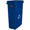 Rubbermaid Afvalbak Rubbermaid Slim Jim Vented met luchtsleuven 87liter blauw