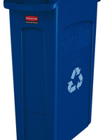 Rubbermaid Afvalbak Rubbermaid Slim Jim Vented met luchtsleuven 87liter blauw