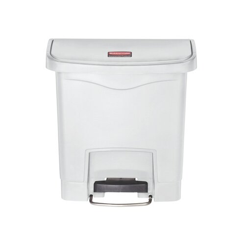 Rubbermaid Poubelle à pédale Rubbermaid Slim Jim Step-On 15L blanc