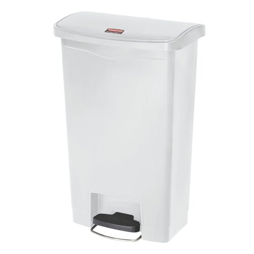 Rubbermaid Poubelle à pedale Rubbermaid Slim Jim Step-On 50L blanc