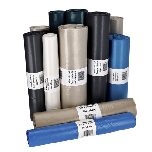 Cleaninq Afvalzak Cleaninq 60x80cm LDPE recycled T30 60L met trekband grijs