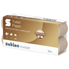 Papier toilette Satino PureSoft MT1 066550 2 ép 400 feuilles naturel