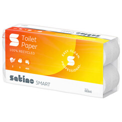 Papier toilette Satino Smart MT1 060640 2 ép 400 feuilles blanc