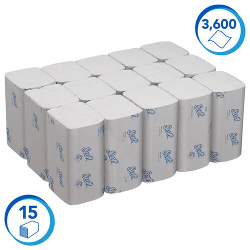 Scott Essuie-mains Scott Essential 6669 pli-I 1 ép 20x32cm 15x240 feuilles blanc