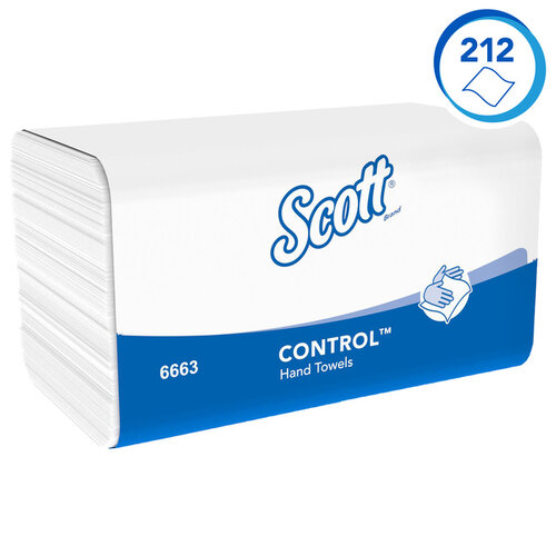 Scott Handdoek Scott  i-vouw 1-laags 21.5x31.5cm wit 15x212stuks 6663