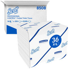 Papier toilette plié Scott 8508 2 épaisseurs 36x250 feuilles blanc
