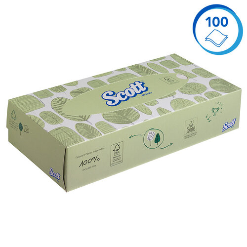 Scott Mouchoir papier KC Scott 8837 standard 2 épaisseurs 21x100 feuilles blanc