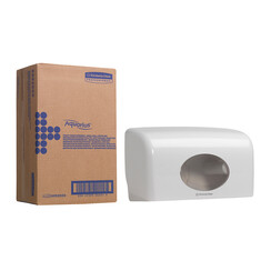 Distributeur papier toilette Aquarius Duo 6992 petits rouleaux blanc