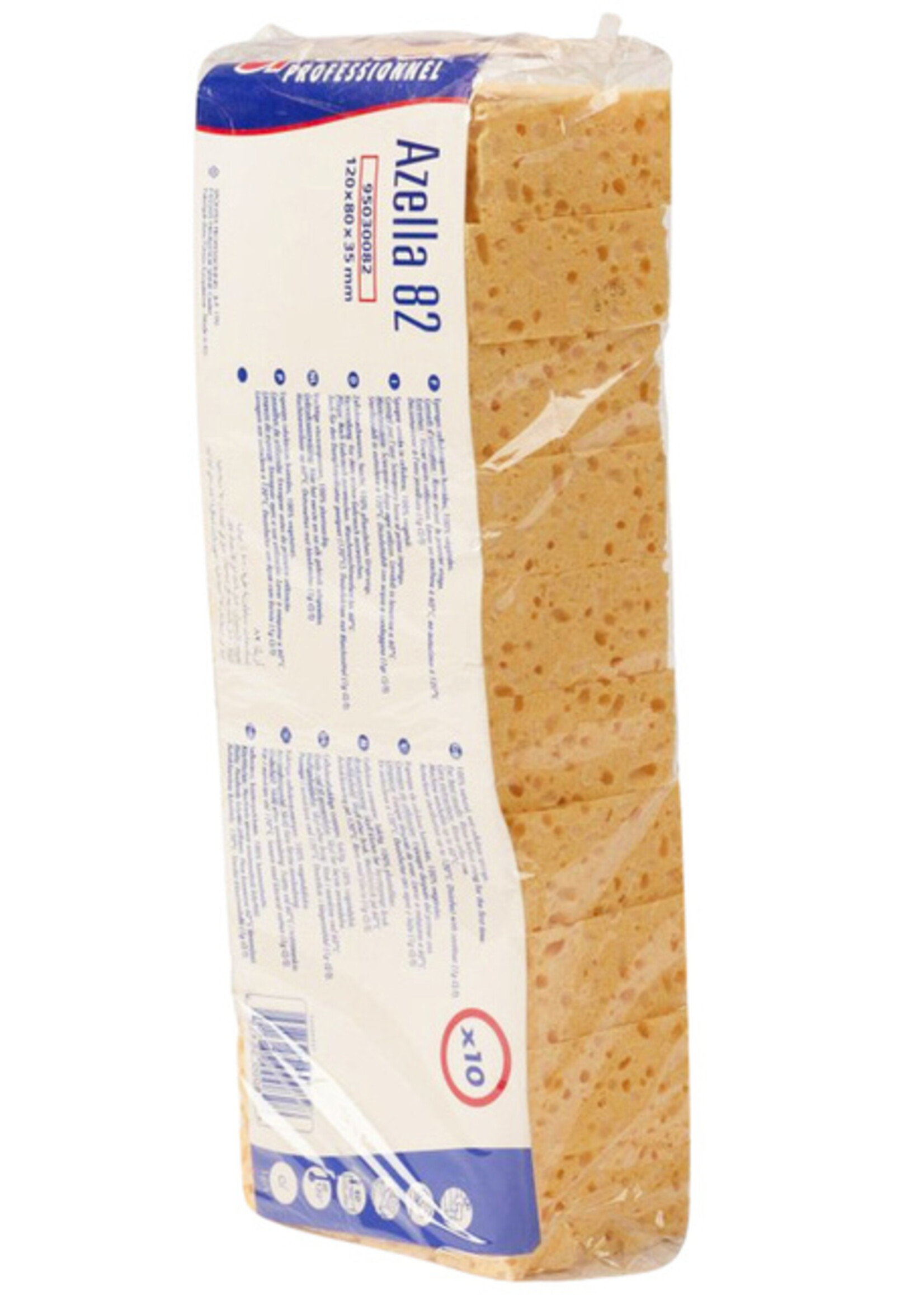 Spontex Spons Spontex Azella 82 viscose glazenwassersspons 120x80x35mm 10 stuks