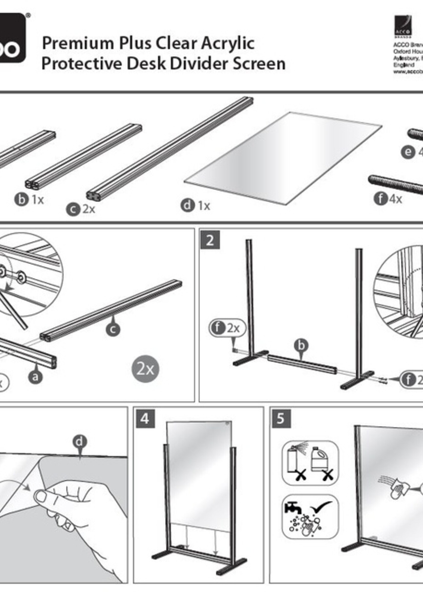 Nobo Cloison de séparation Nobo Modulaire transparent acryl 800x1800mm