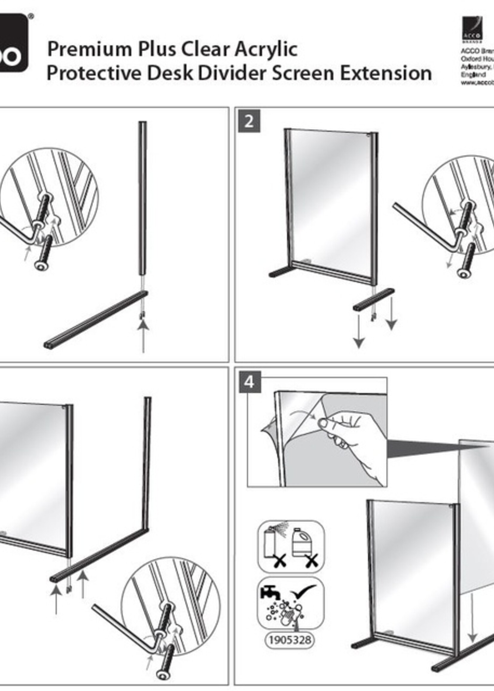 Nobo Cloison de séparation Nobo Modulaire transparent acryl 800x1800mm