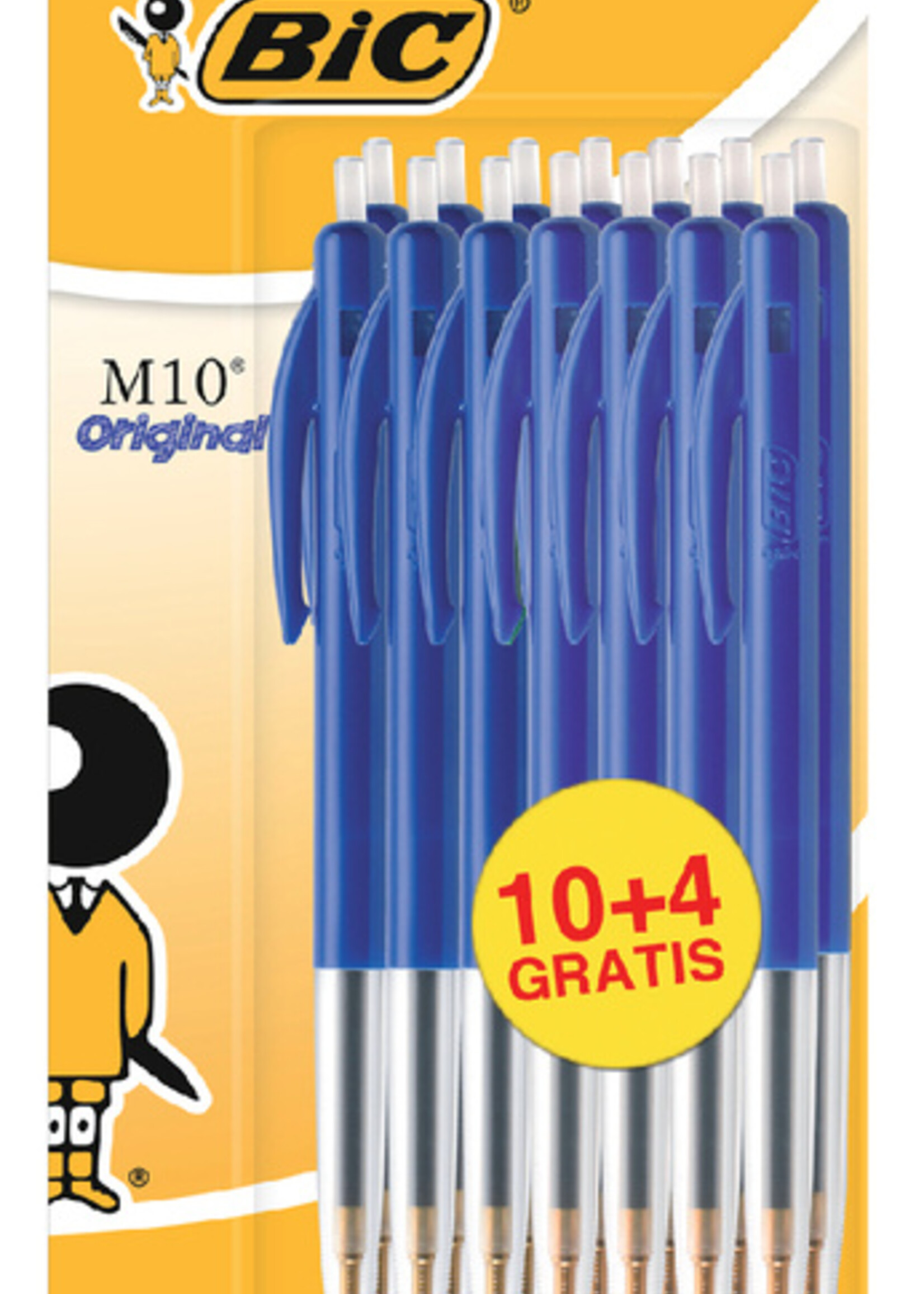 Bic Stylo bille BIC M10 Medium bleu blister 10+4 gratuits
