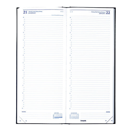 Brepols Agenda 2026 Brepols Saturnus Lima long 1 jour/1 page bleu