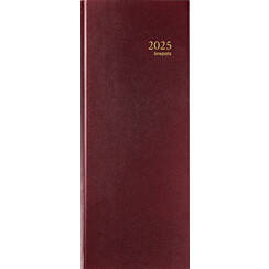 Agenda 2026 Brepols Saturnus Lima long 1 jour/1 page bordeaux