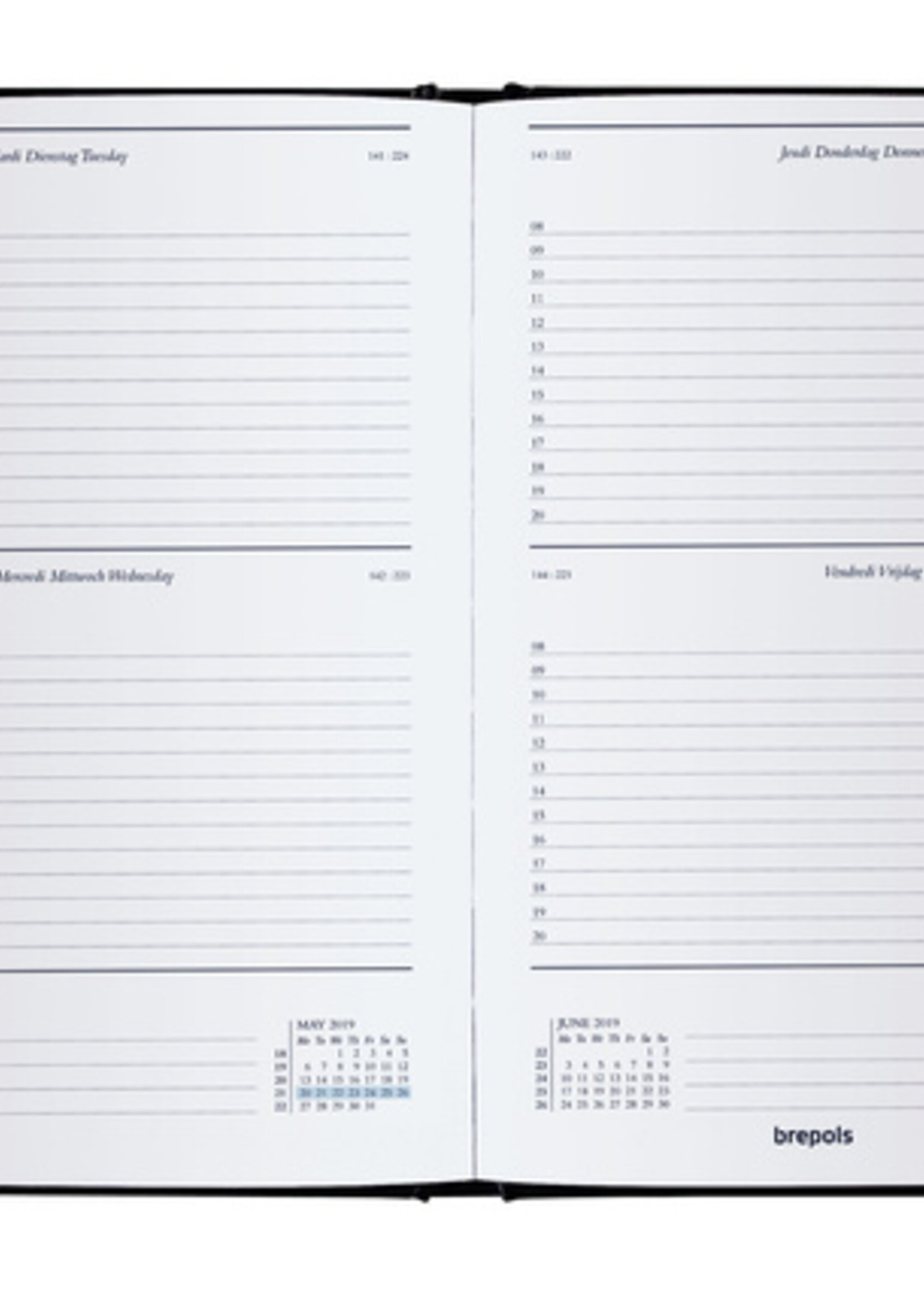Brepols Agenda 2026 Brepols Saturnus Lima 2 jours/1 page noir