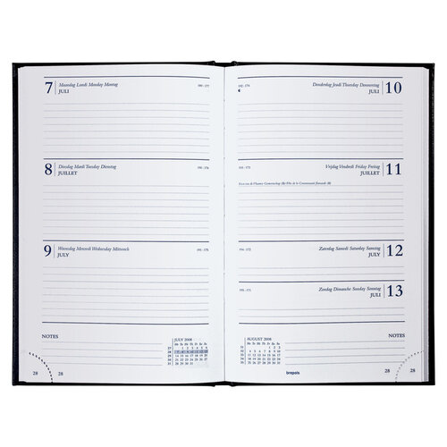 Brepols Agenda 2026 Brepols Saturnus Lima 7 jours/2 pages noir