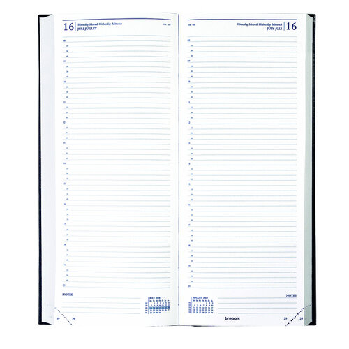 Brepols Agenda 2026 Brepols Saturnus Lima long 1 jour/2 pages noir