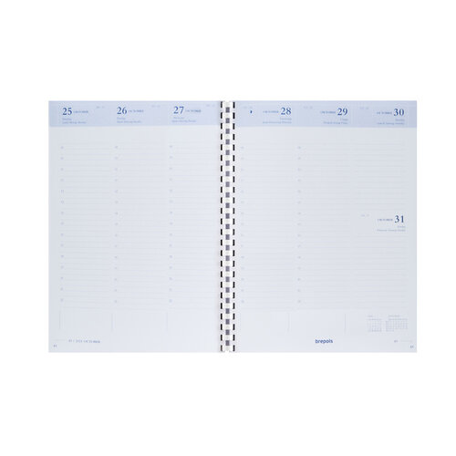 Brepols Recharge agenda 2026 Timing 7 jours/2 pages Spirale blanc