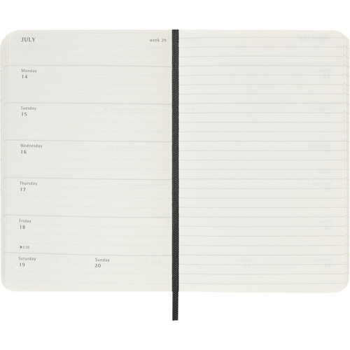 Moleskine Agenda 2025 Moleskine 12 mois Planner Weekly 7j/1p Pocket souple noir