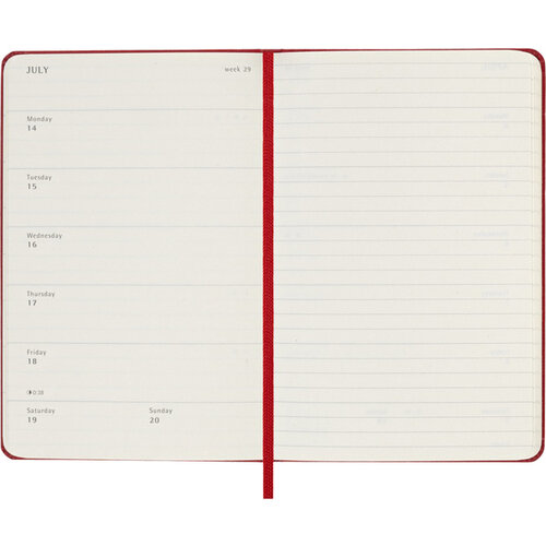 Moleskine Agenda 2025 Moleskine 12M Planner Weekly 7dagen/1pagina pocket sc scarlet red