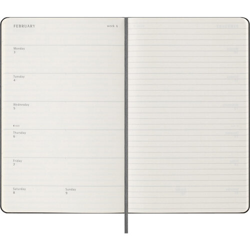 Moleskine Agenda 2024/2025 Moleskine 18M Planner Weekly 7dagen/1pagina large hc black