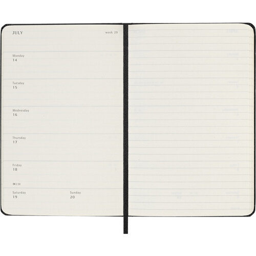 Moleskine Agenda 2025/2026 Moleskine 18 mois Planner Weekly 7j/1p Pocket rigide noir