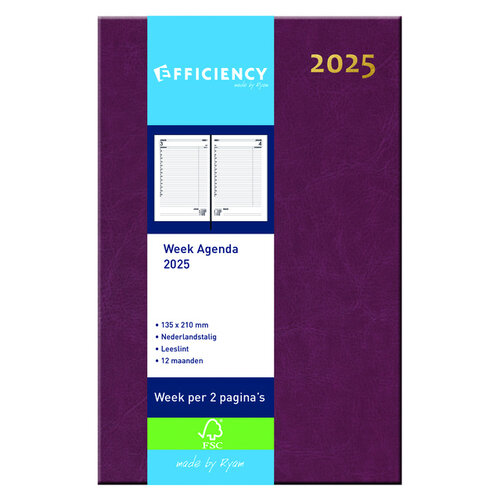 Ryam Agenda 2026 Ryam Efficiency Baladek 7dagen/2pagina's bordeaux