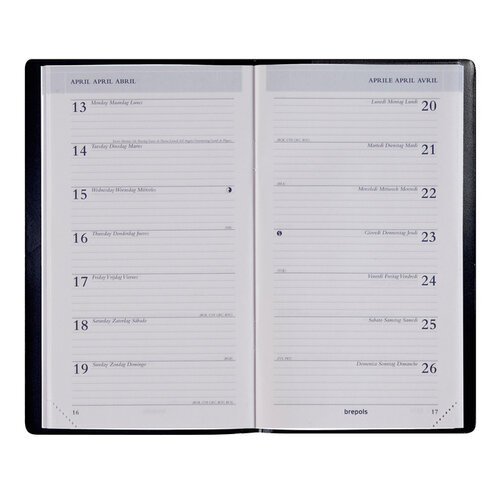 Brepols Agenda 2026 Brepols Breplan Genova 7dagen/1pagina zwart