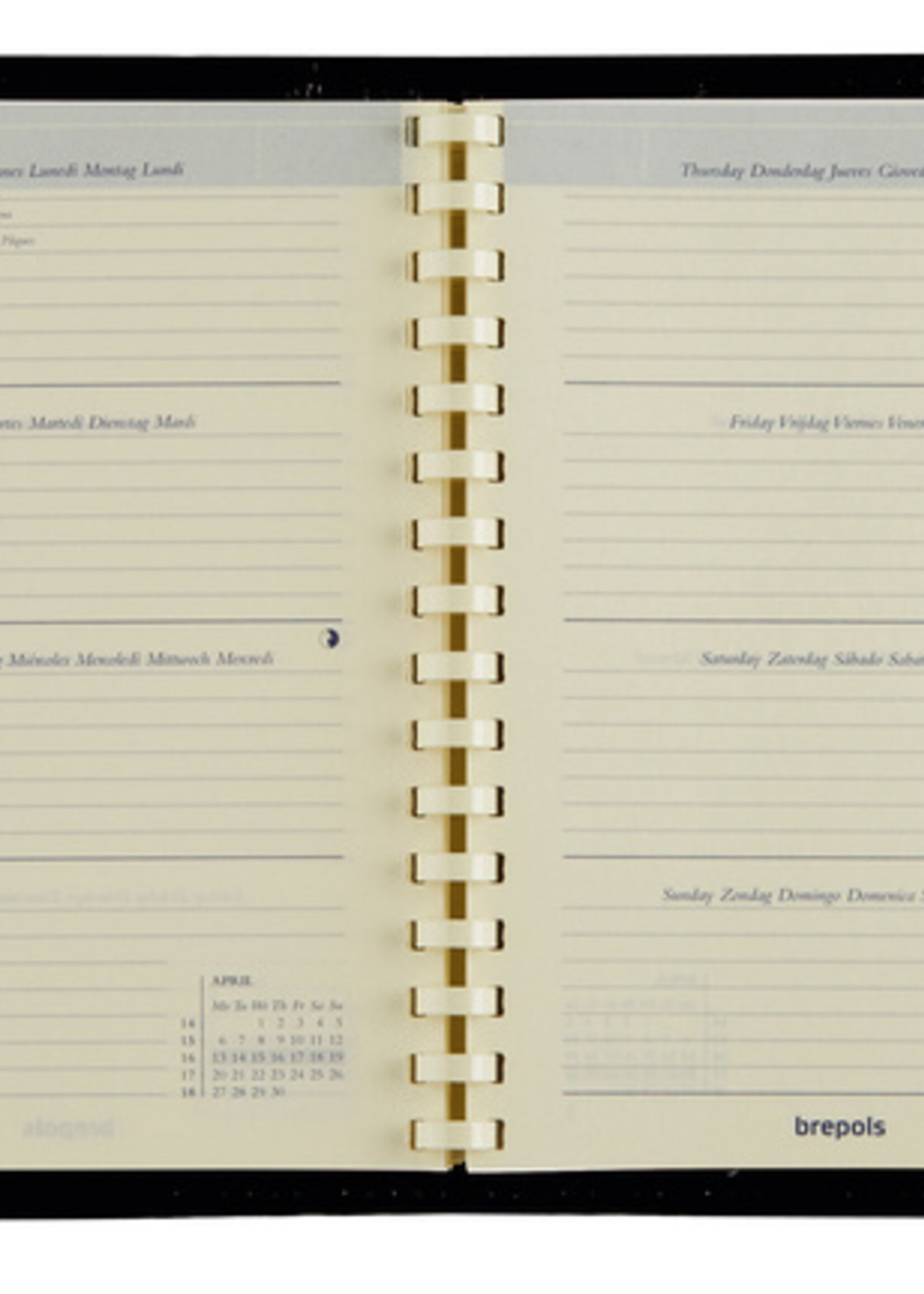 Brepols Agenda 2026 Brepols Delta Palermo 7 jours/2 pages spirale noir
