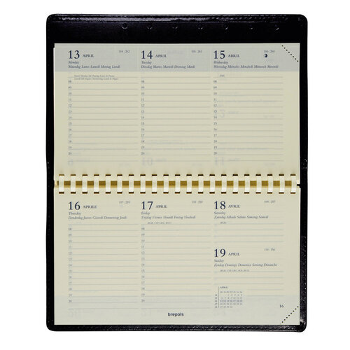 Brepols Agenda 2026 Brepols Omniplan Calpe spirale 7 jours/2 pages noir