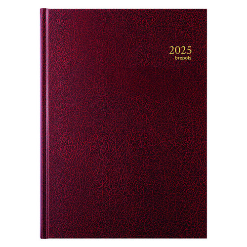 Brepols Agenda 2026 Brepols Bremax Santex A4 1dag/1pagina 4 kolommen bordeaux