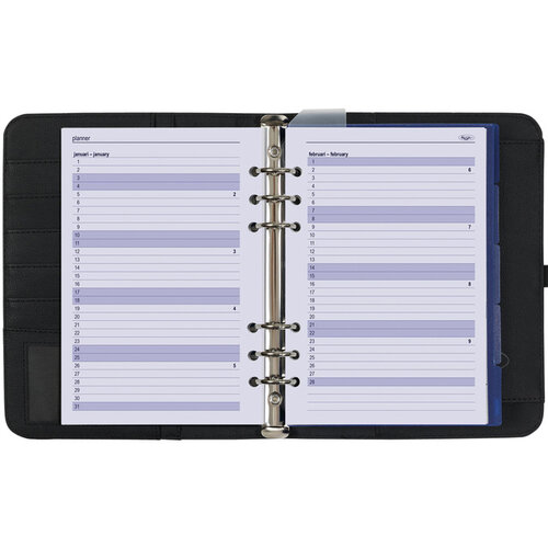 Kalpa Organiseur Kalpa A5 inclusif agenda 2025-2026 7 jours/2 pages nervuré noir