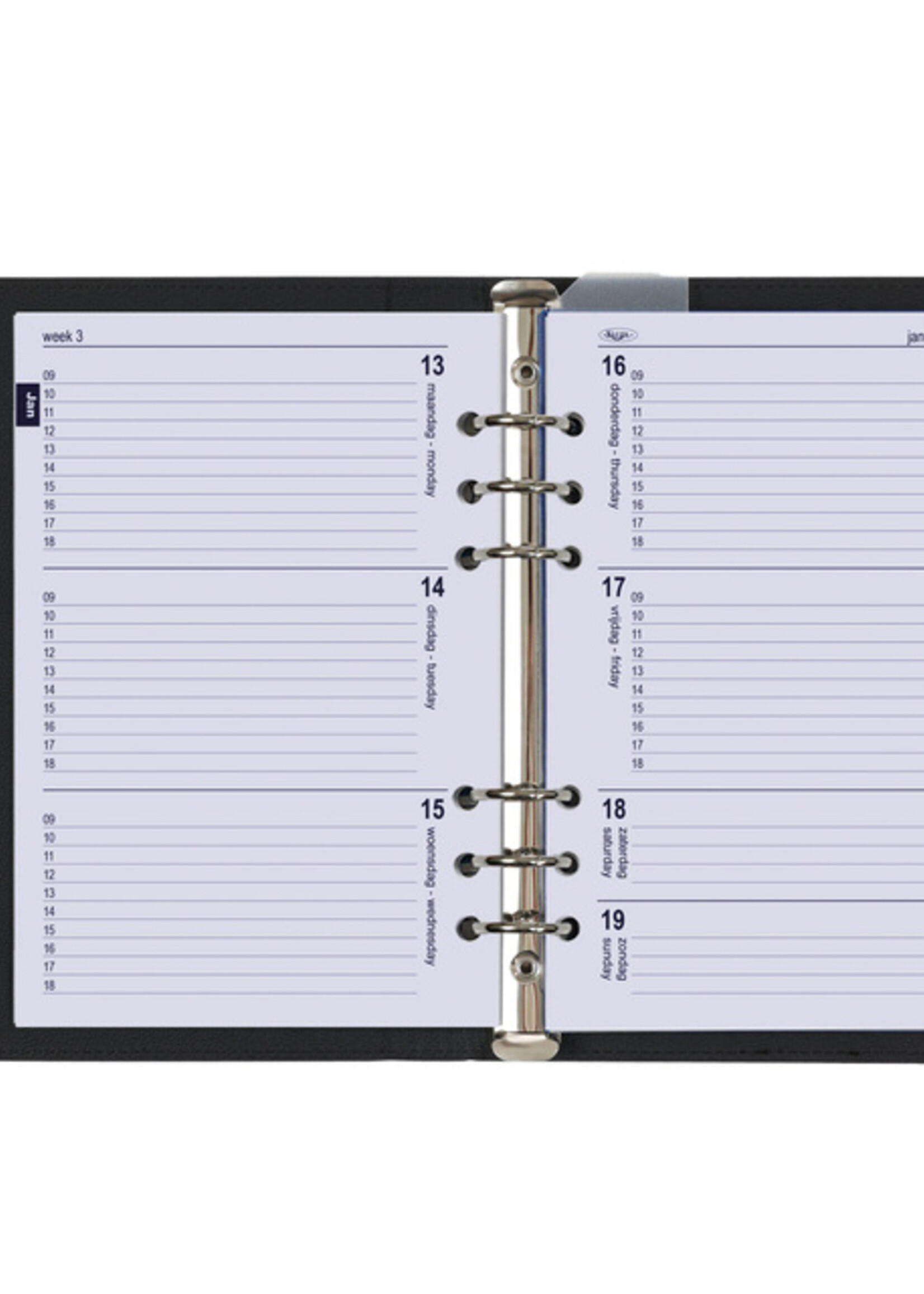 Kalpa Organizer Kalpa Clipbook A5 inclusief agenda 2025-2026 7dagen/2pagina's nerf zwart