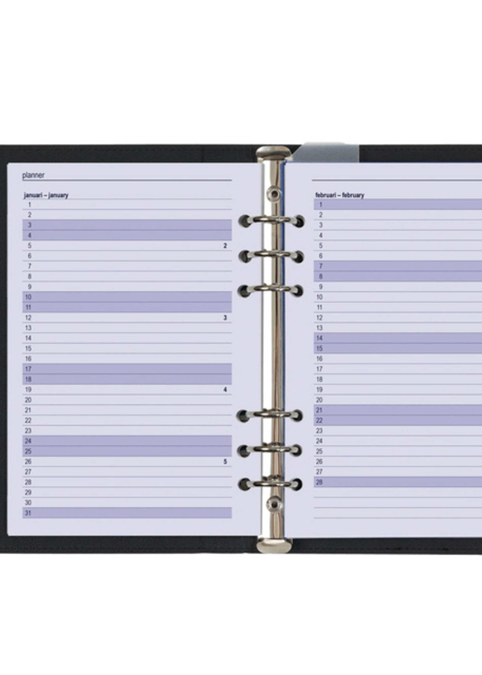 Kalpa Organiseur Kalpa Clipbook A4 inclusif agenda 2025-2026 7 jours/2 pages nervuré noir