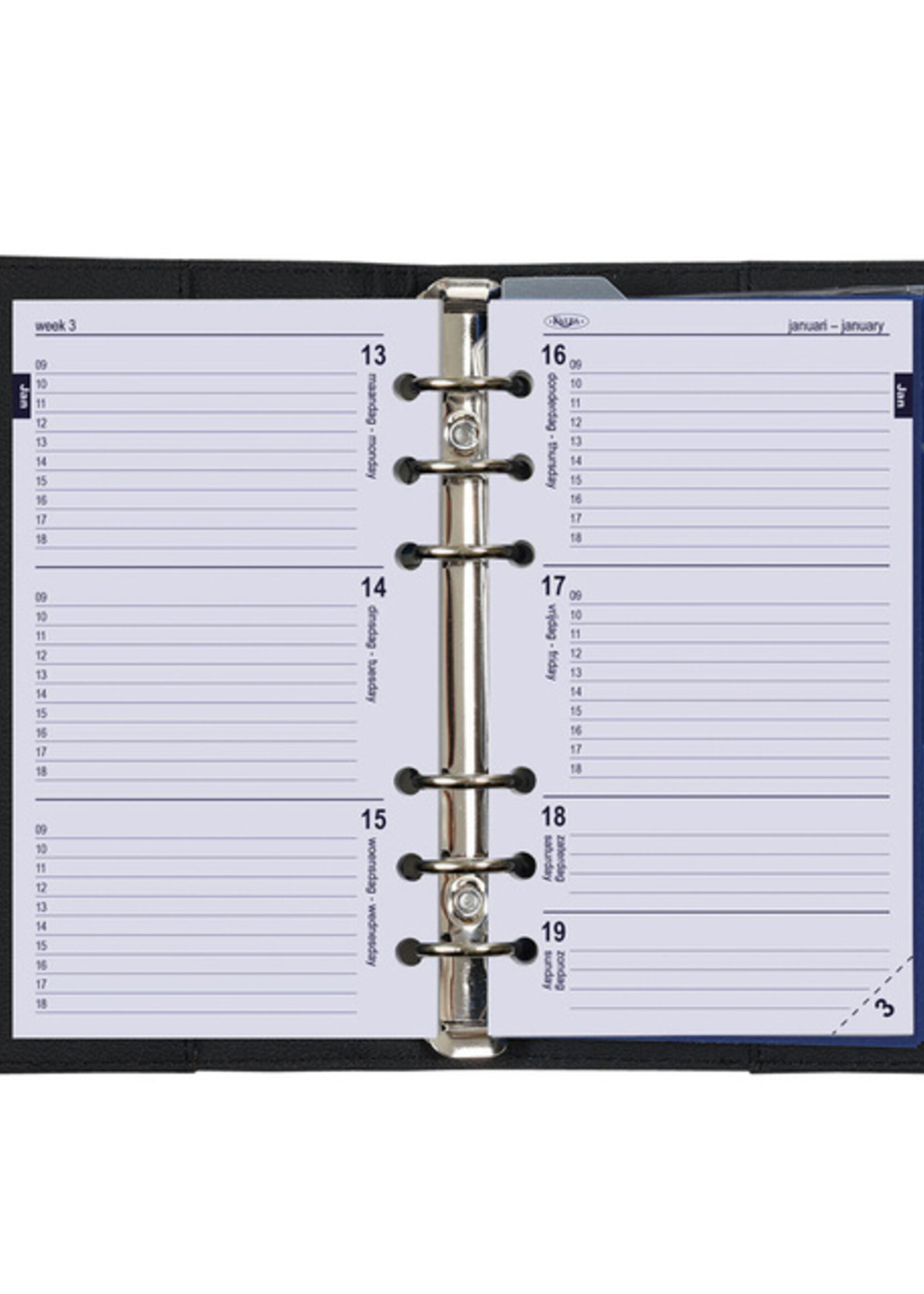 Kalpa Organizer Kalpa Personal inclusief agenda 2025-2026 7dagen/2pagina's nerf zwart