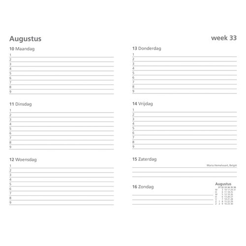 Ryam Agenda 2025-2026 Ryam Studie Uni 7 jours/2 pages bleu foncé (NL)