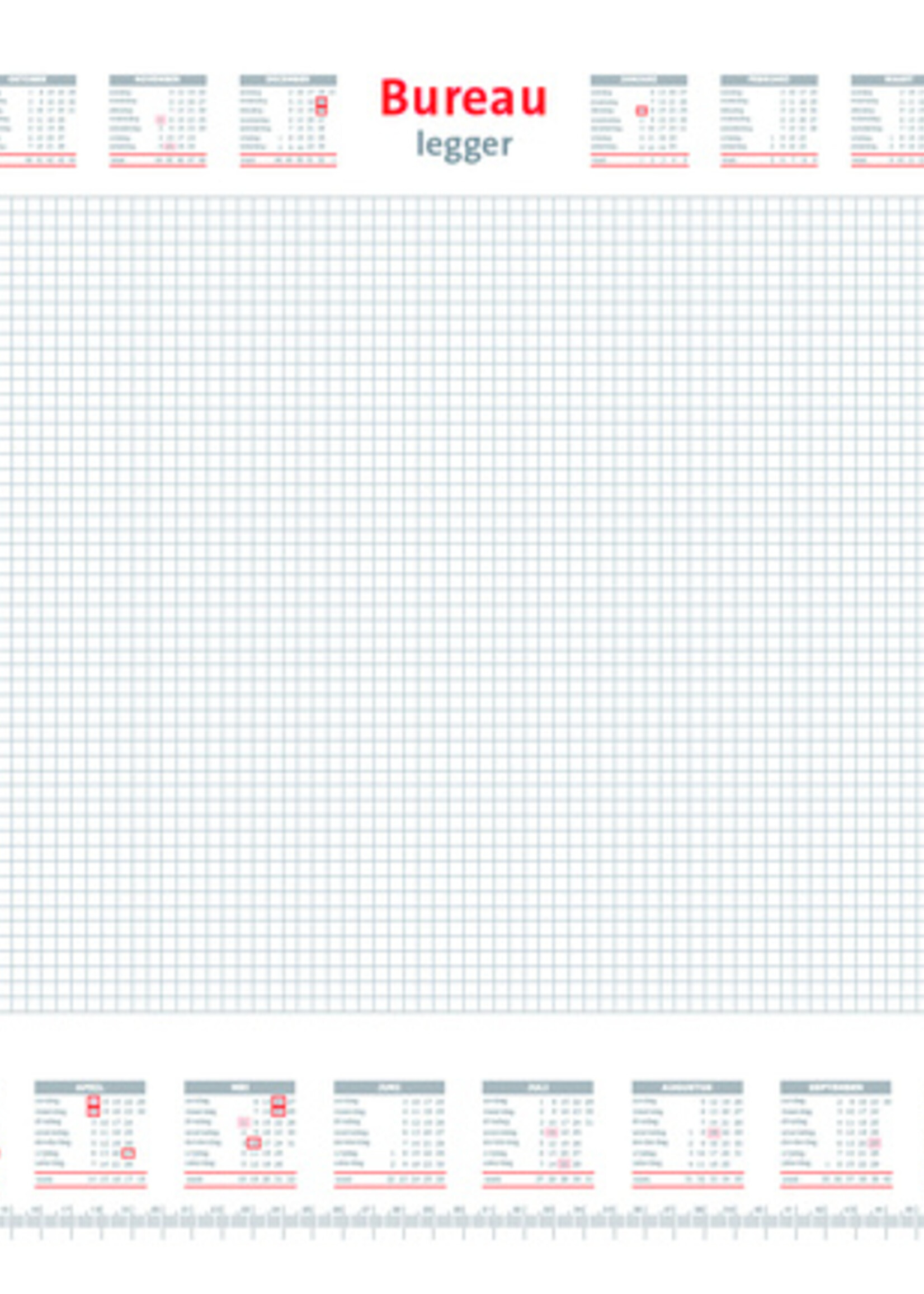 Quantore Bloc sous-main bureau 2025 Quantore carreau 56,5x36cm blanc