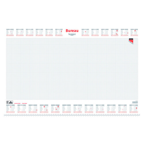 Quantore Bureau-onderlegblok 2026 Quantore ruit 56,5X36CM  wit